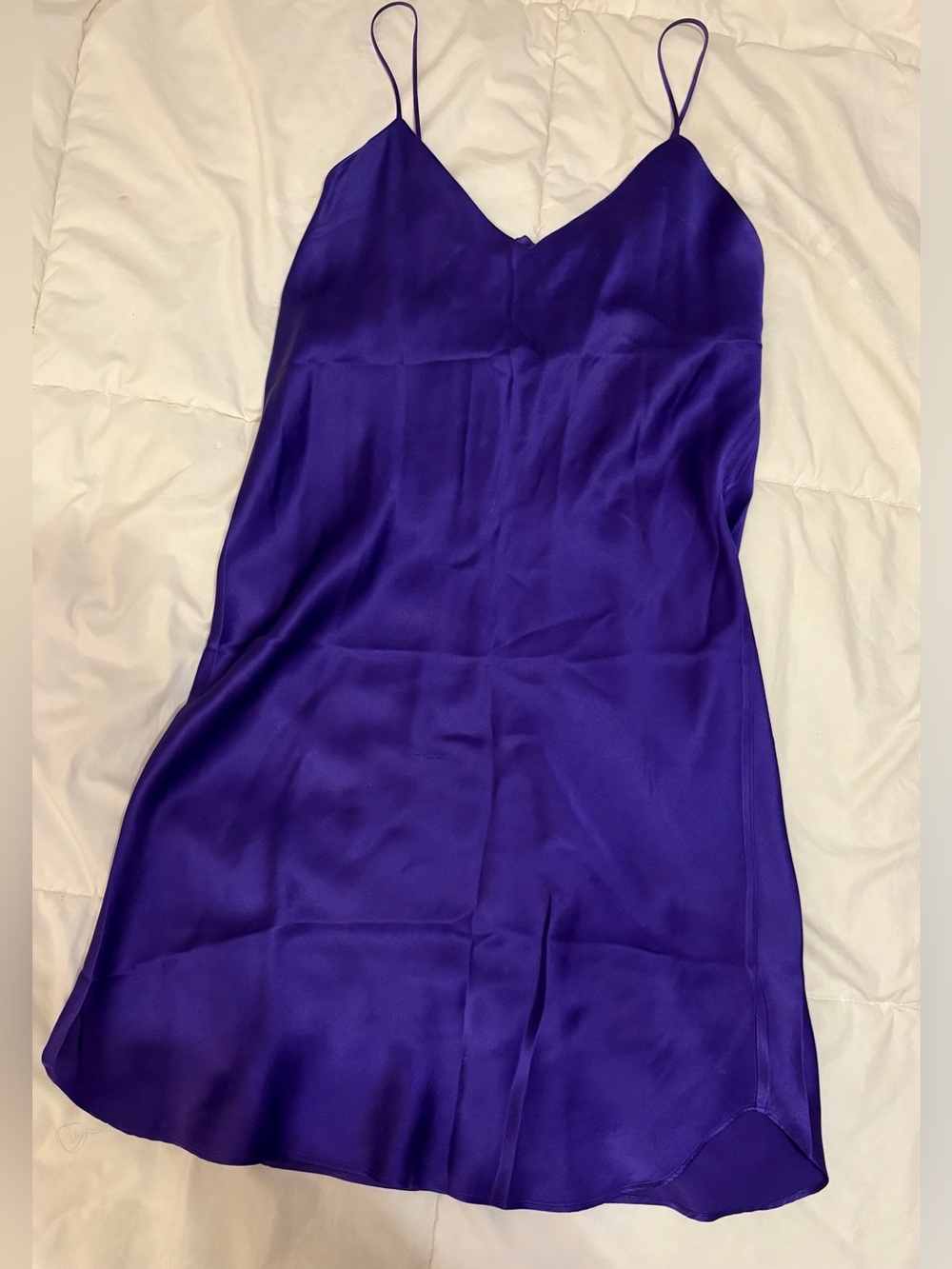 Vintage Valerie Stevens Royal Purple 100% Silk Slip Dress- Size M